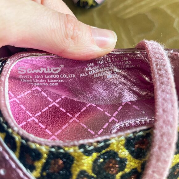 Vintage 2013 Hello Kitty Ballet Flats with Sparkles and Cheetah Print - Picture 7 of 7